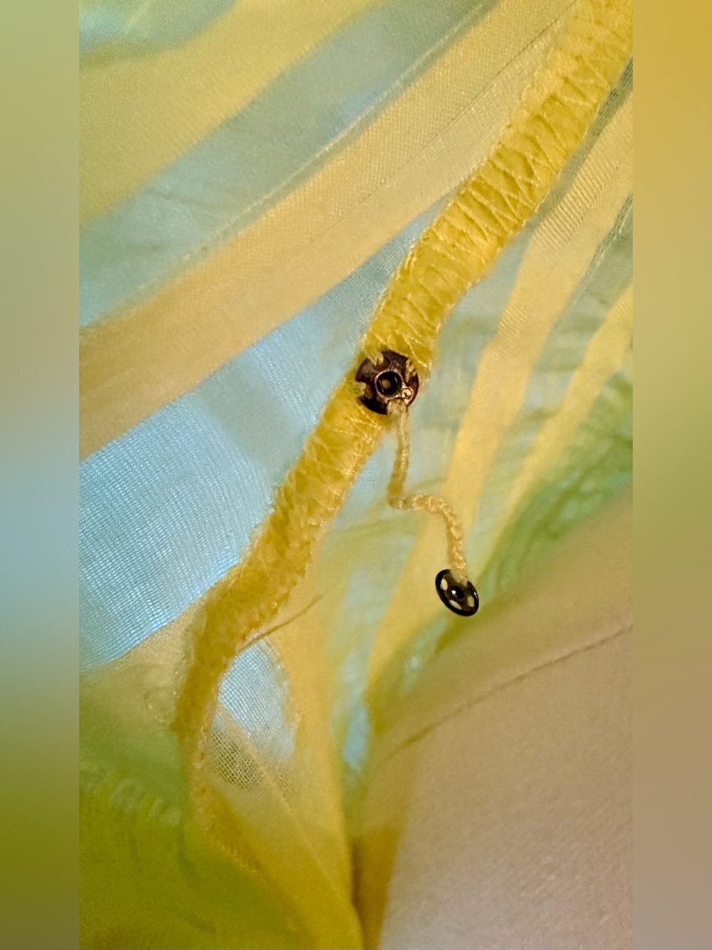 Anthropologie Yellow Textured Zipped Tiered Mini Dress - Picture 6 of 8